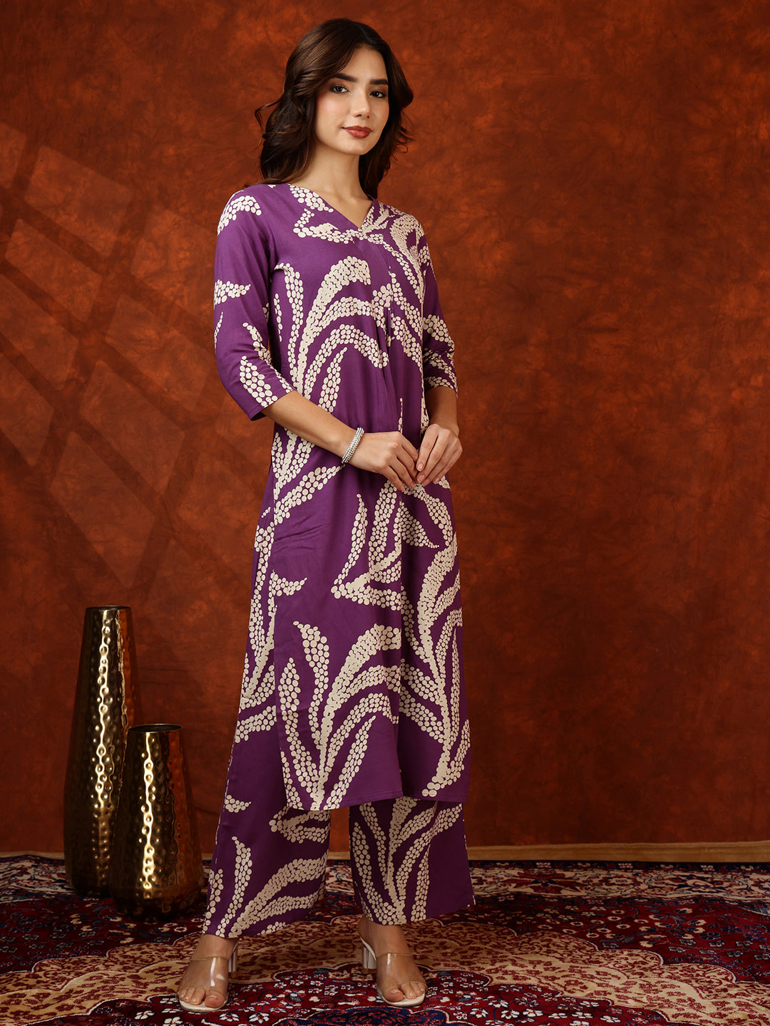 Botanical printed Kurta with Palazzo Pant