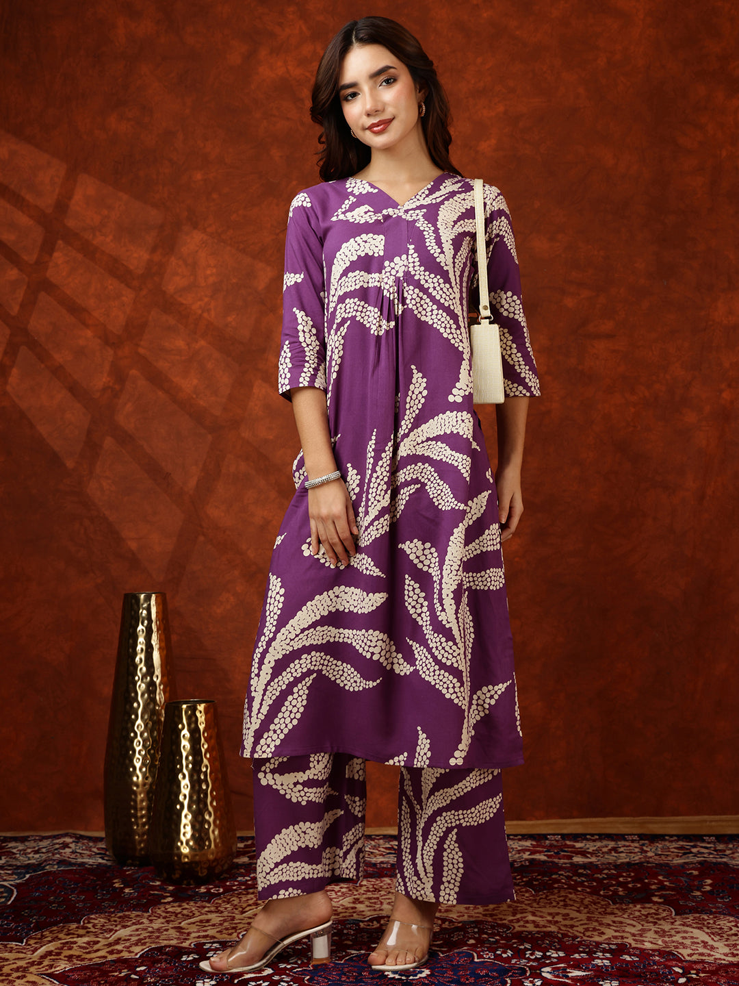 Botanical printed Kurta with Palazzo Pant