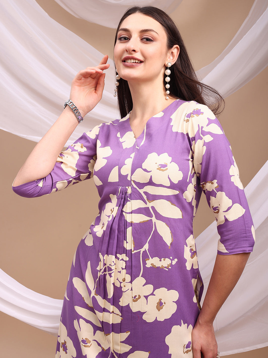 Floral printed Kurta with Palazzo Pant