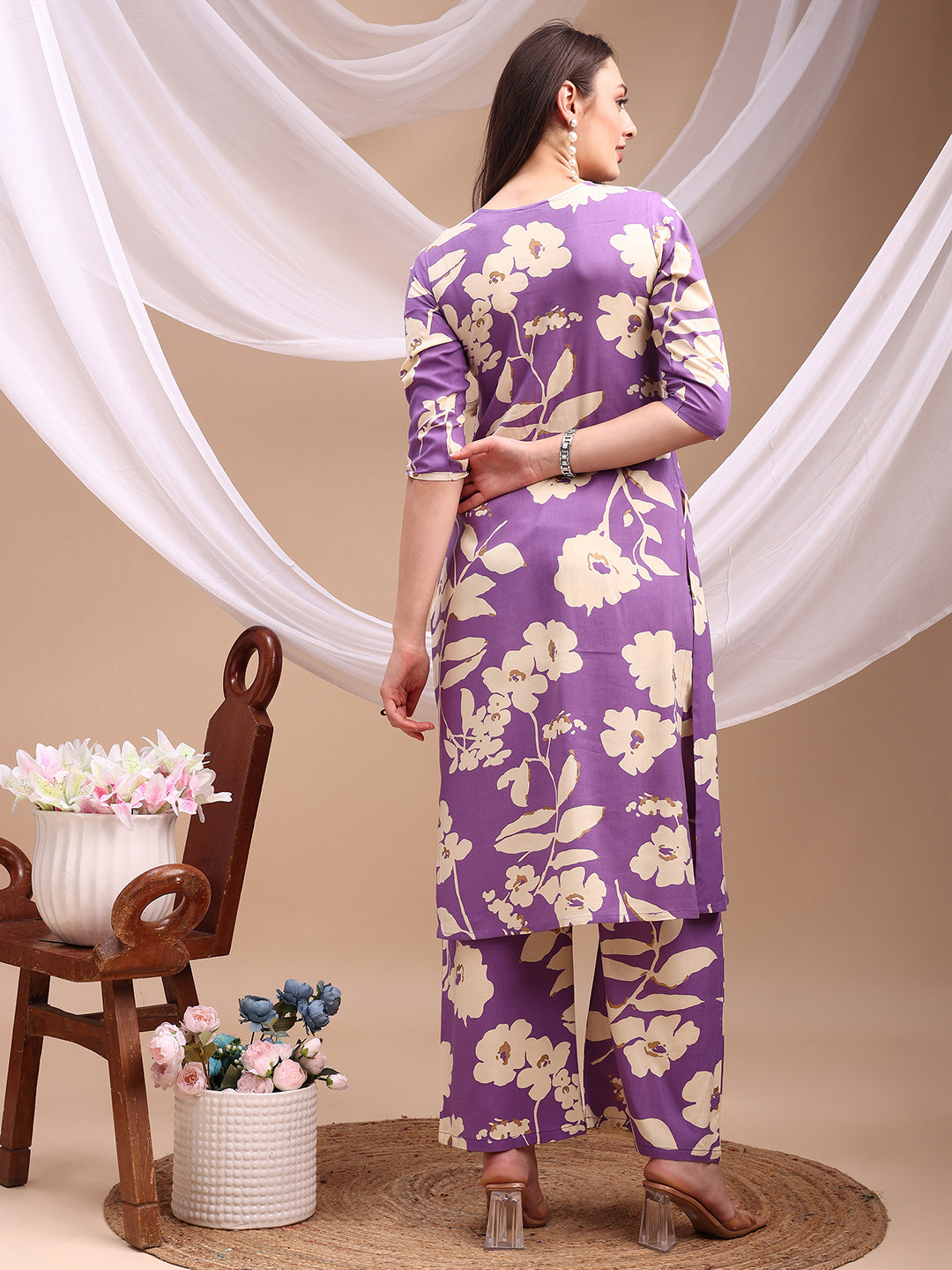 Floral printed Kurta with Palazzo Pant