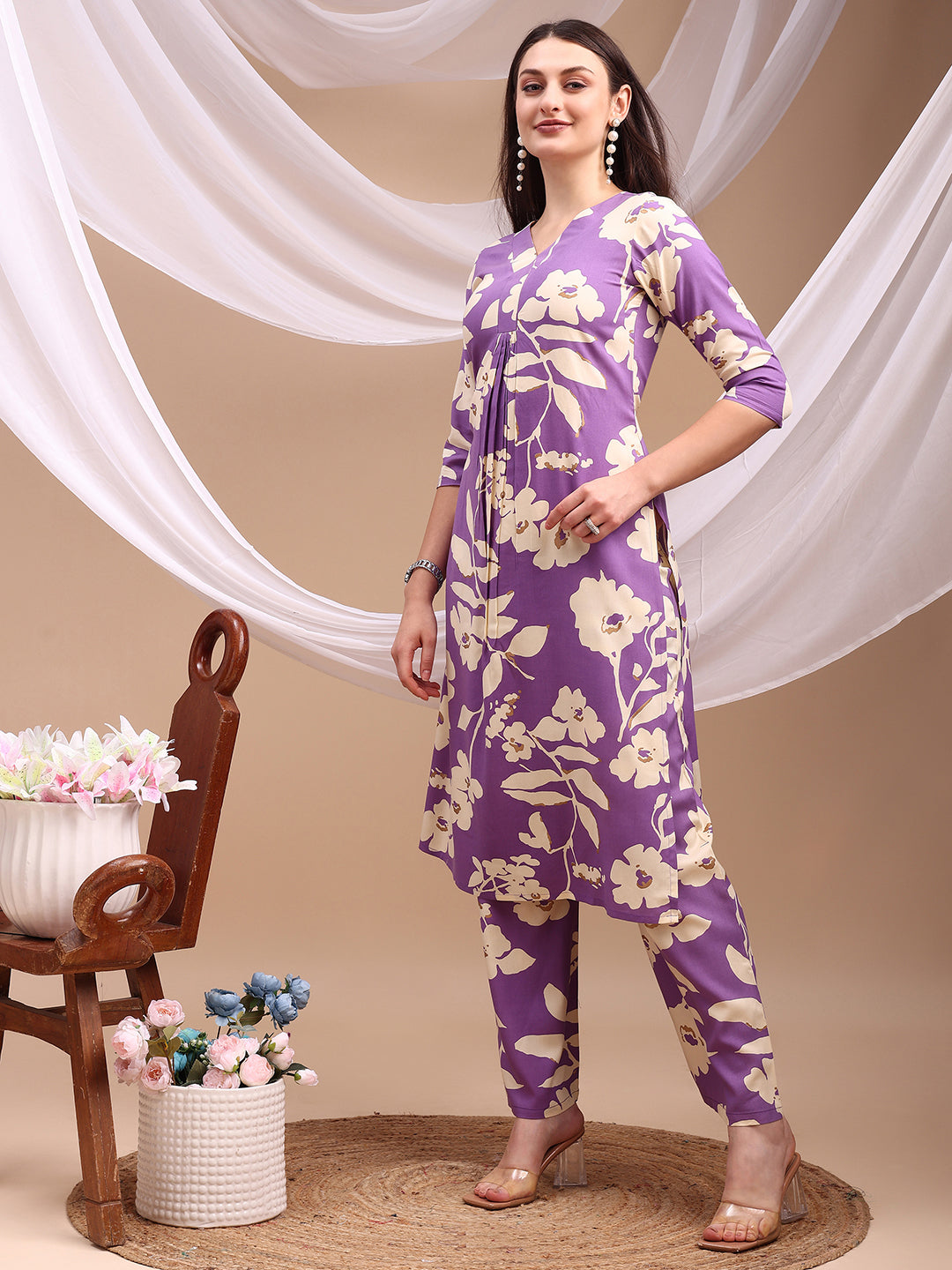 Floral printed Kurta with Palazzo Pant