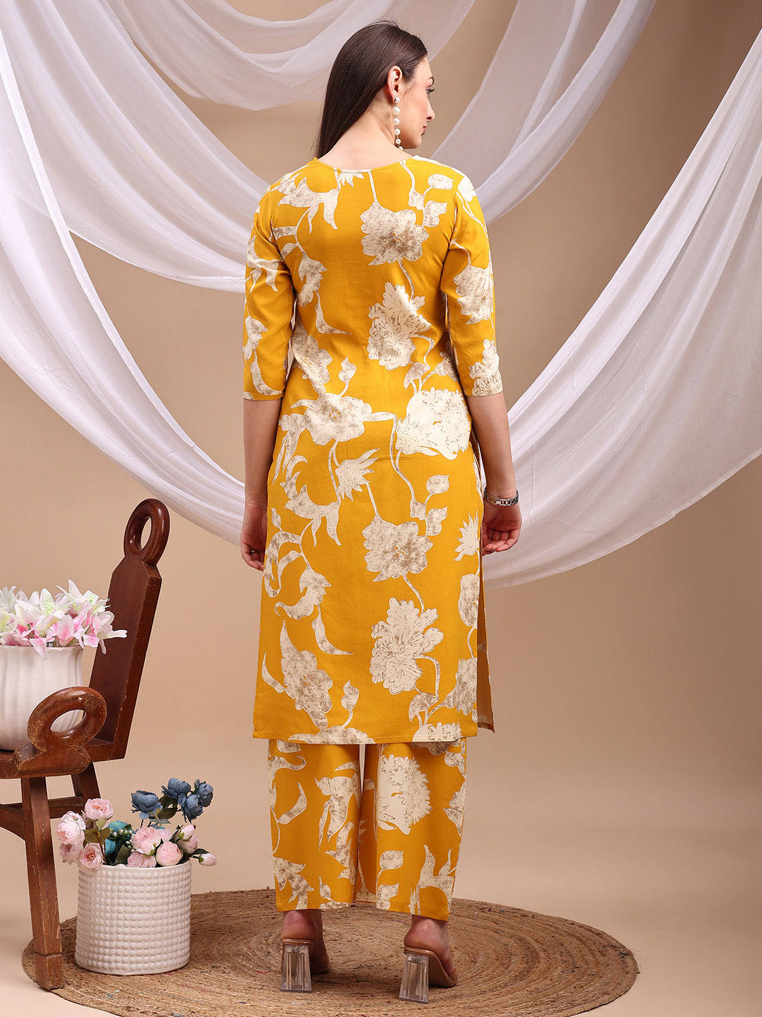 Floral printed Kurta with Palazzo Pant