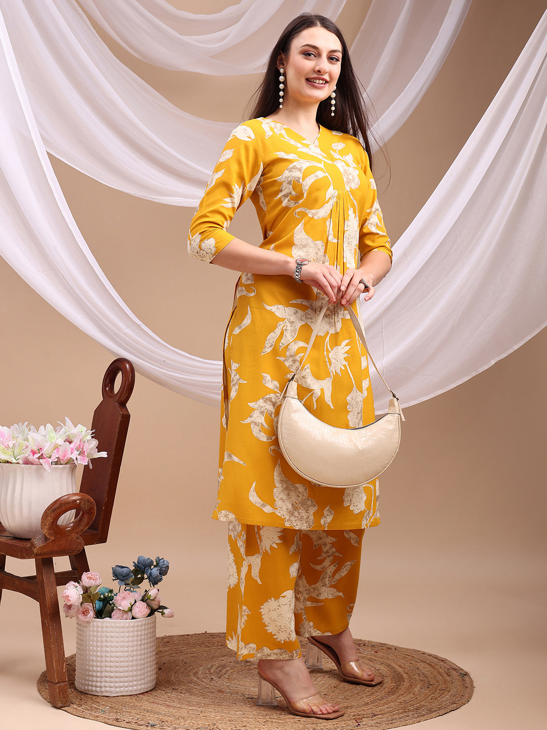 Floral printed Kurta with Palazzo Pant
