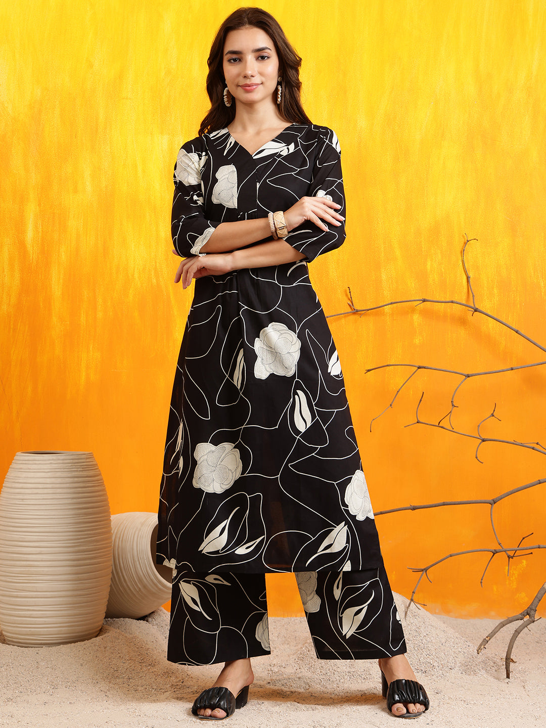 Printed Kurta with Palazzo Pants