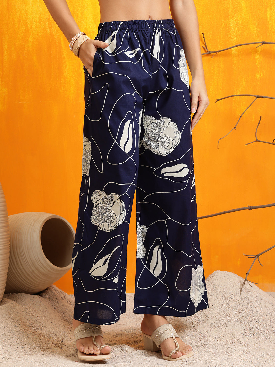Printed Kurta with Palazzo Pants