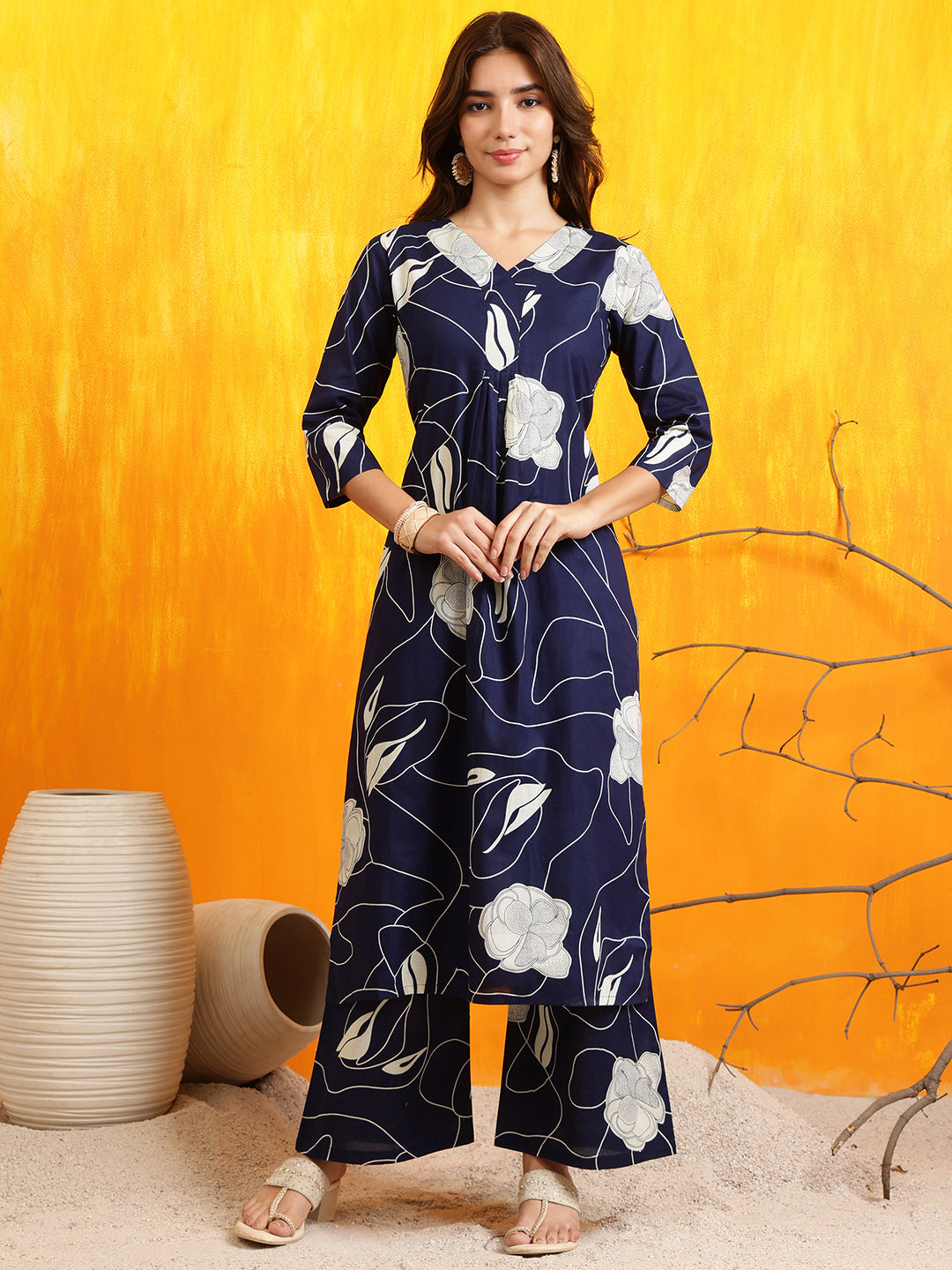 Printed Kurta with Palazzo Pants