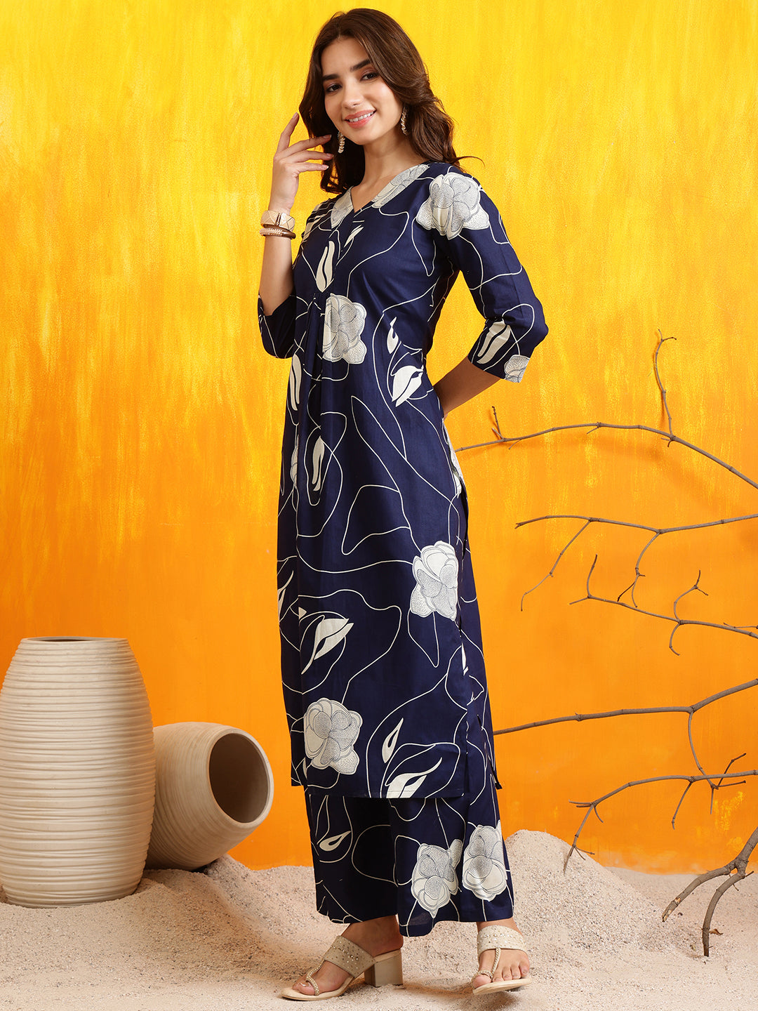 Printed Kurta with Palazzo Pants