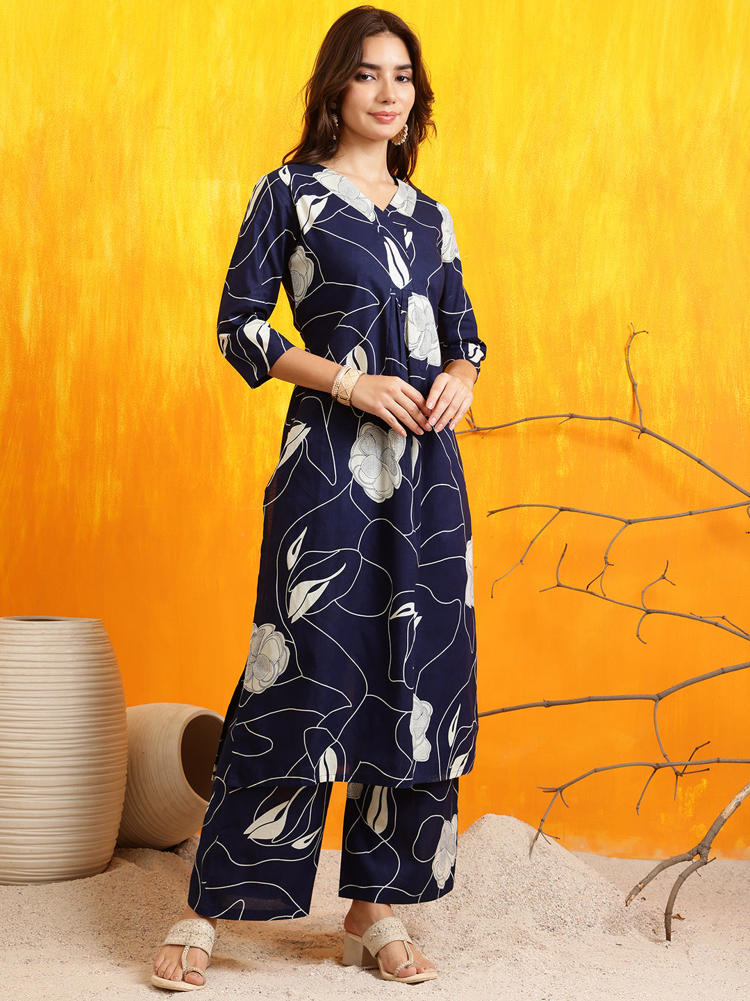 Printed Kurta with Palazzo Pants