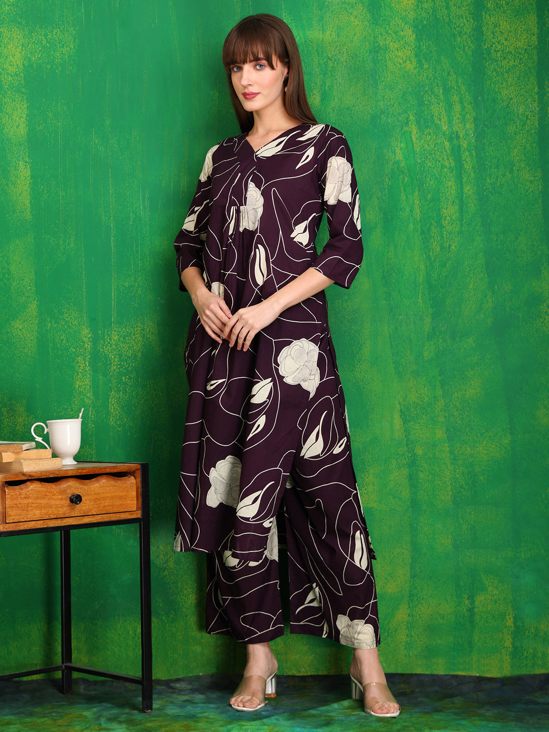 Printed Kurta with Palazzo Pants