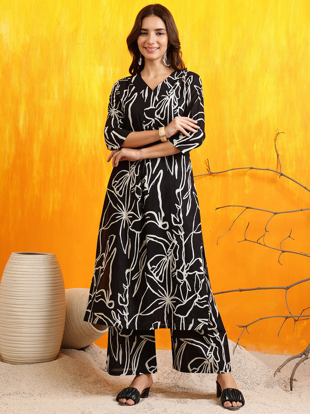 Printed Kurta with Palazzo Pants