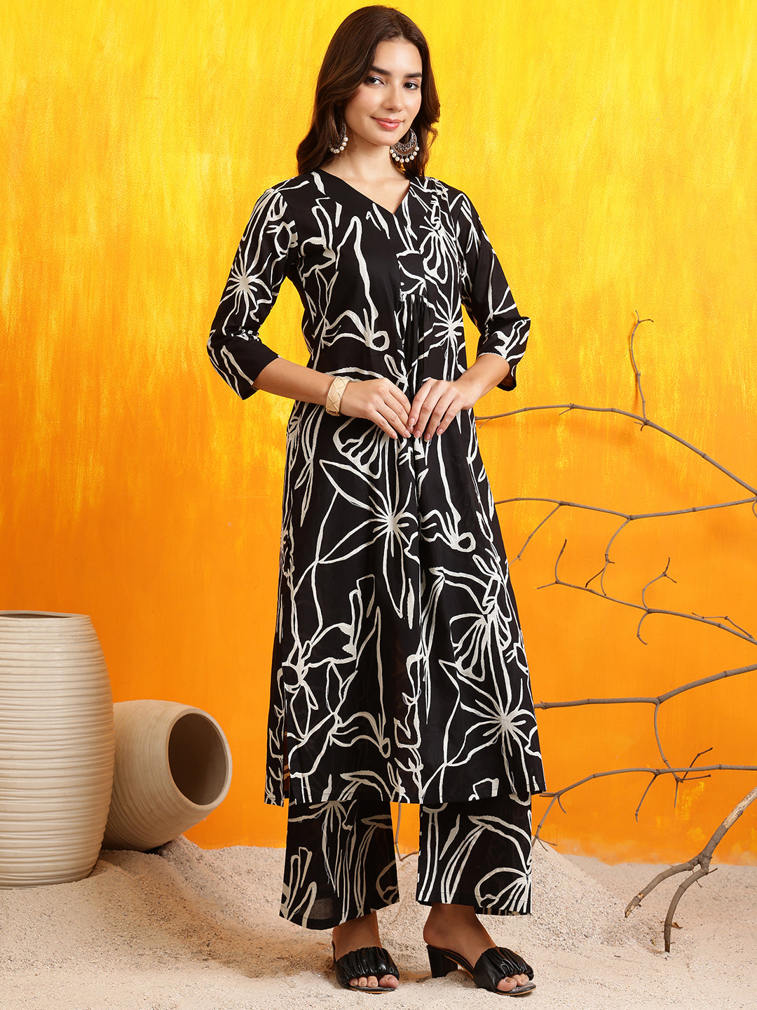 Printed Kurta with Palazzo Pants