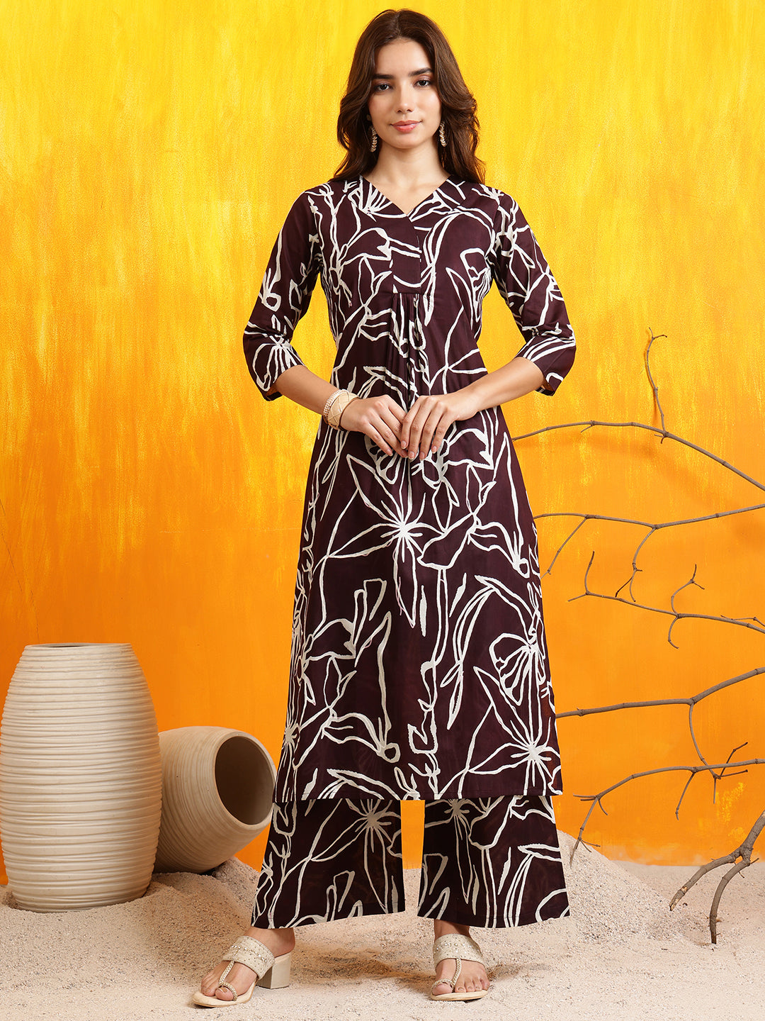 Printed Kurta with Palazzo Pants