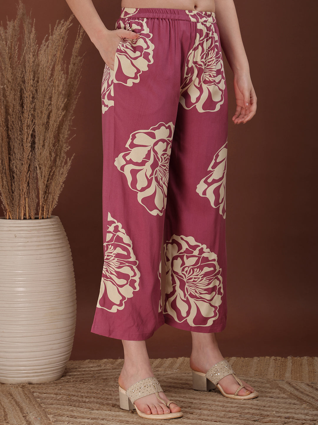 Floral Printed Highneck Co-ords
