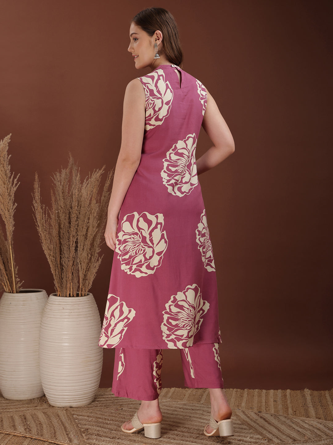 Floral Printed Highneck Co-ords
