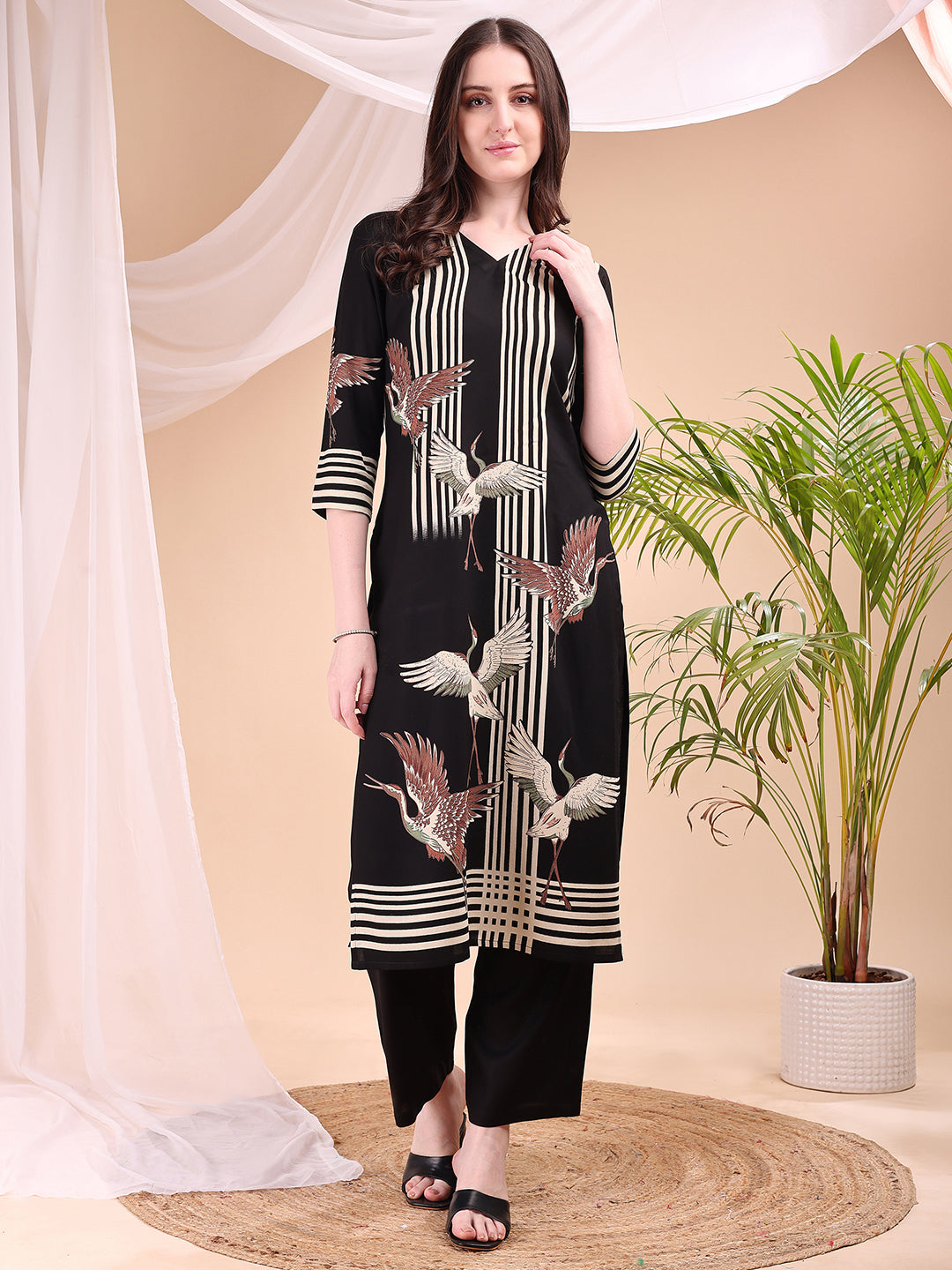 Striped Printed Kurta with Pant