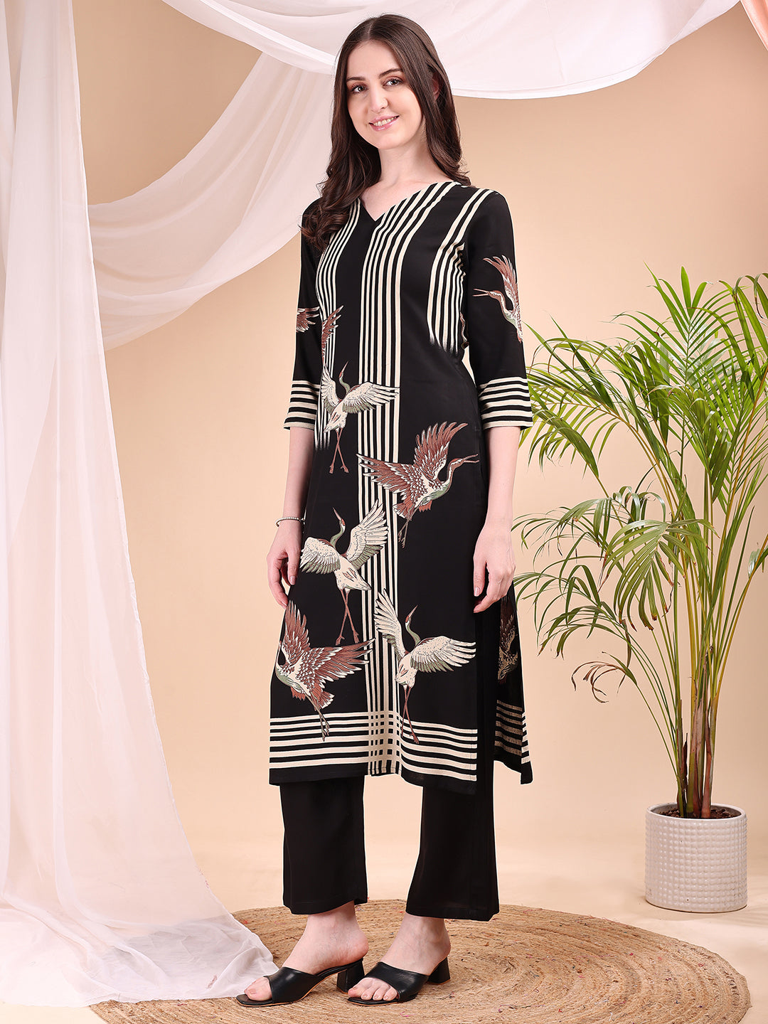 Striped Printed Kurta with Pant