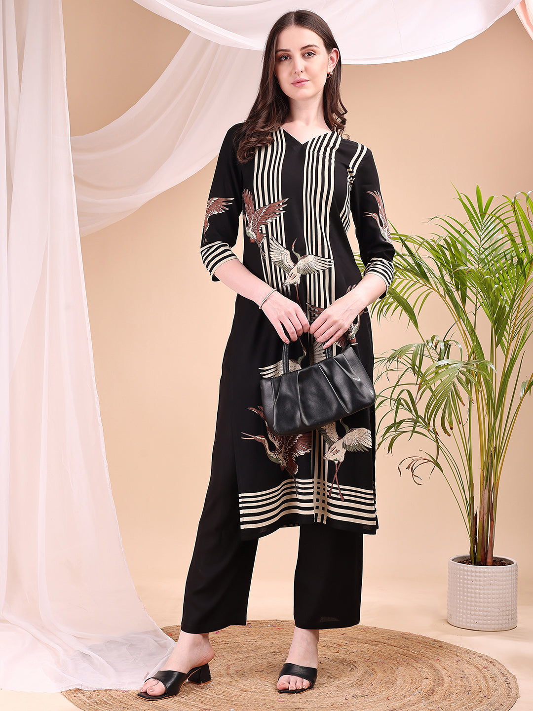 Striped Printed Kurta with Pant
