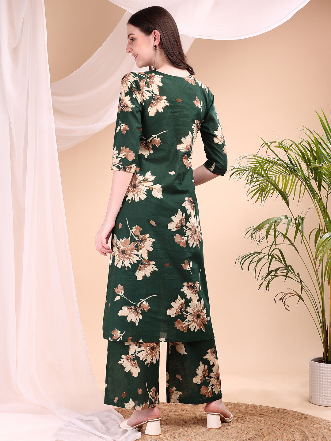 Embroidered & Printed Kurta with Palazzo