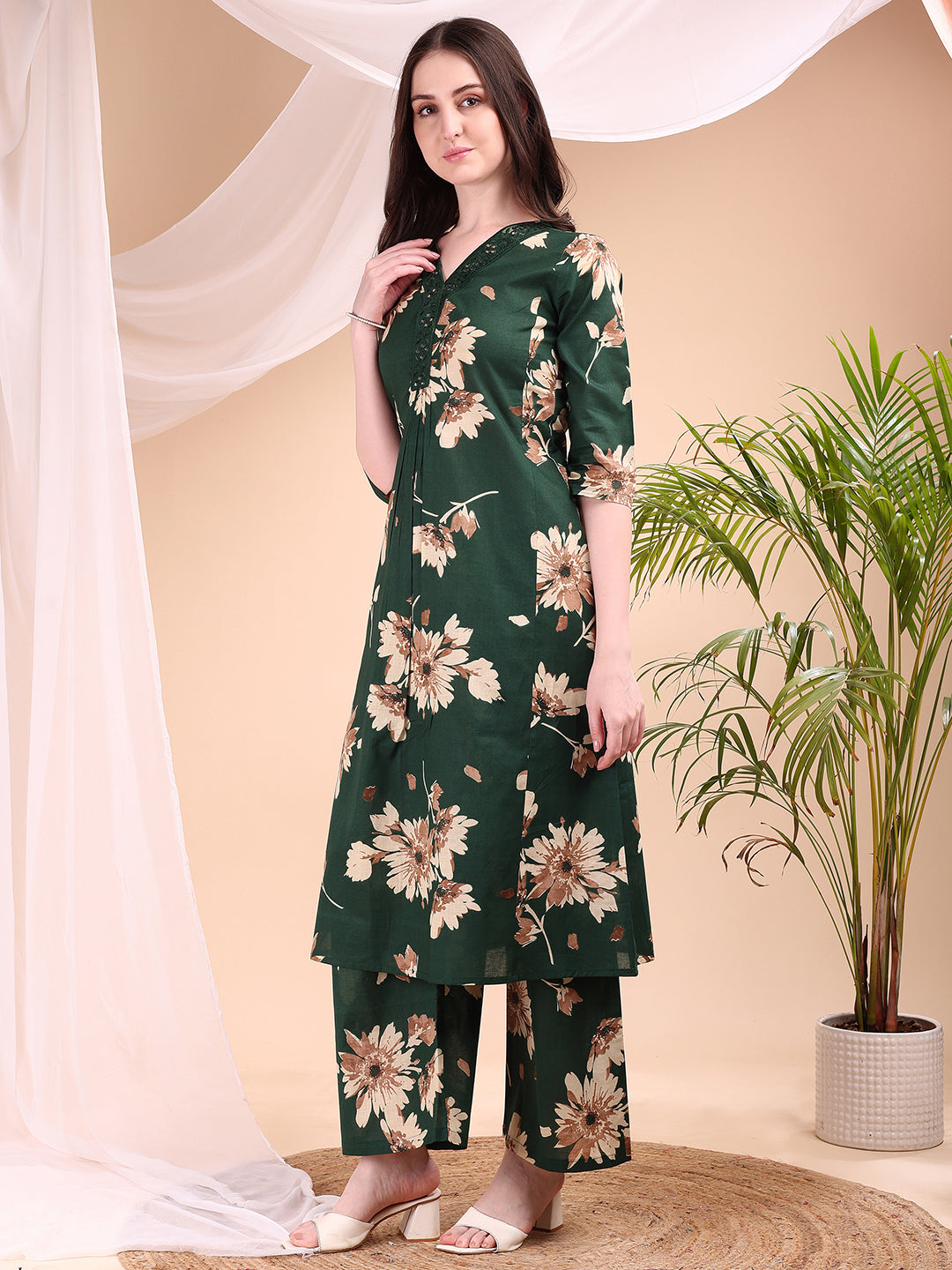 Embroidered & Printed Kurta with Palazzo