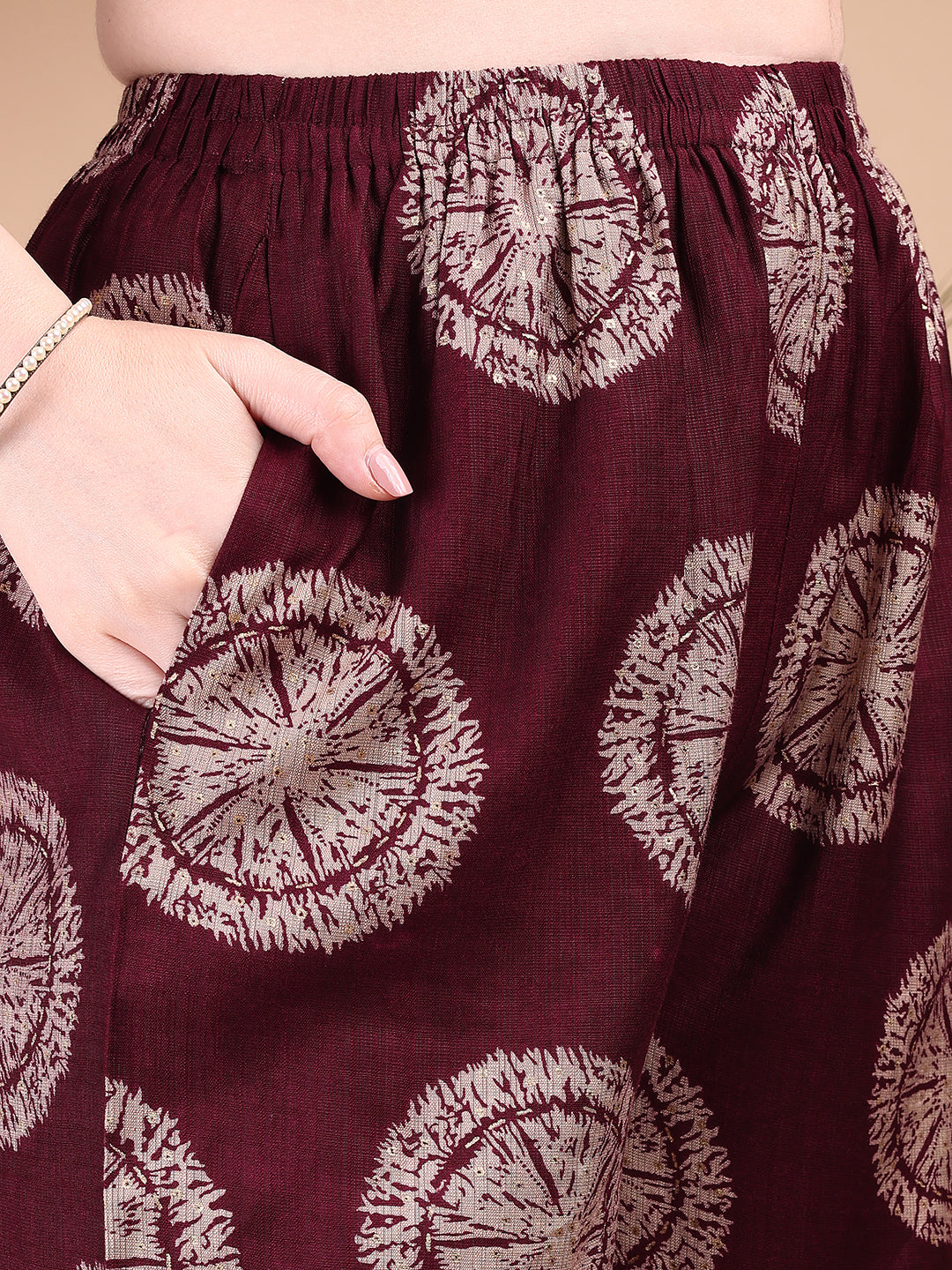 Two-piece Ethnic Motifs Printed Kurta with Palazzo