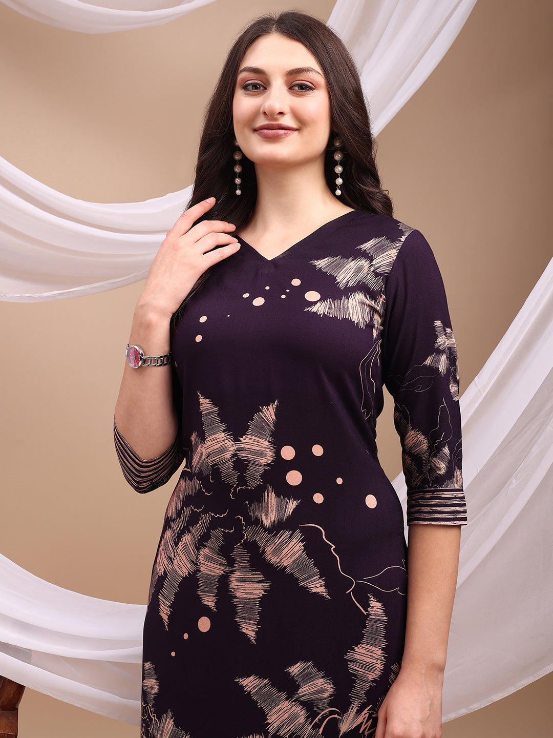 All-over abstract floral kurta-palazzo set