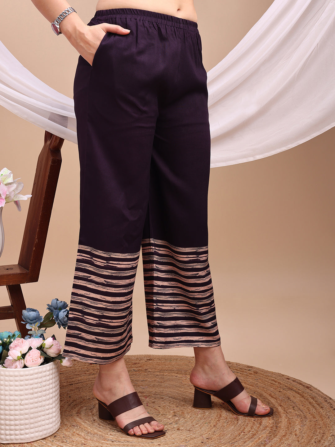 All-over abstract floral kurta-palazzo set