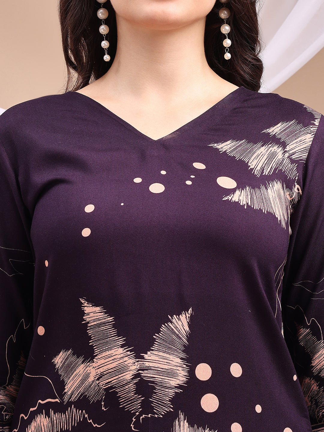 All-over abstract floral kurta-palazzo set