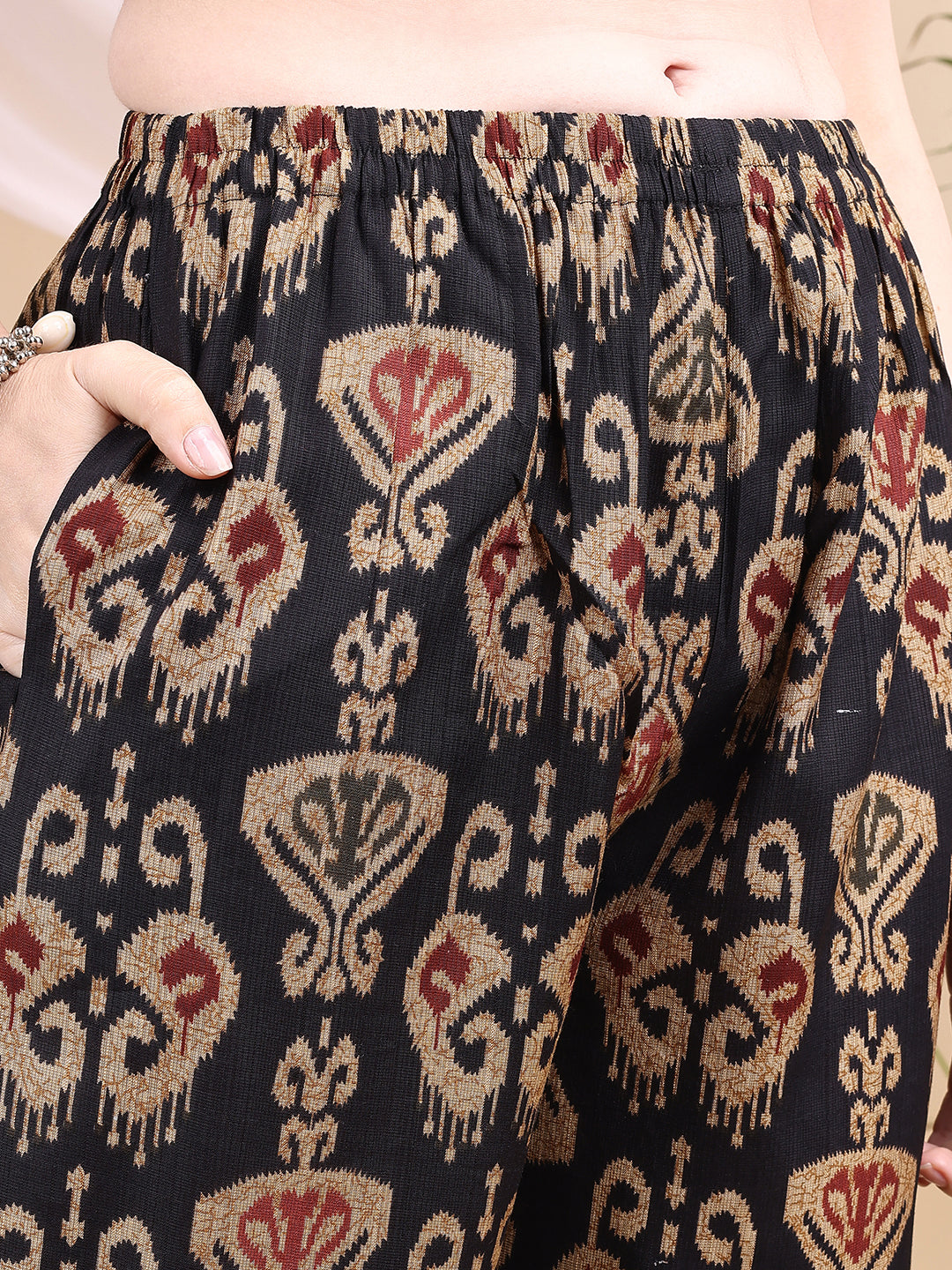 Ikat Printed Kurta with Palazzo Set