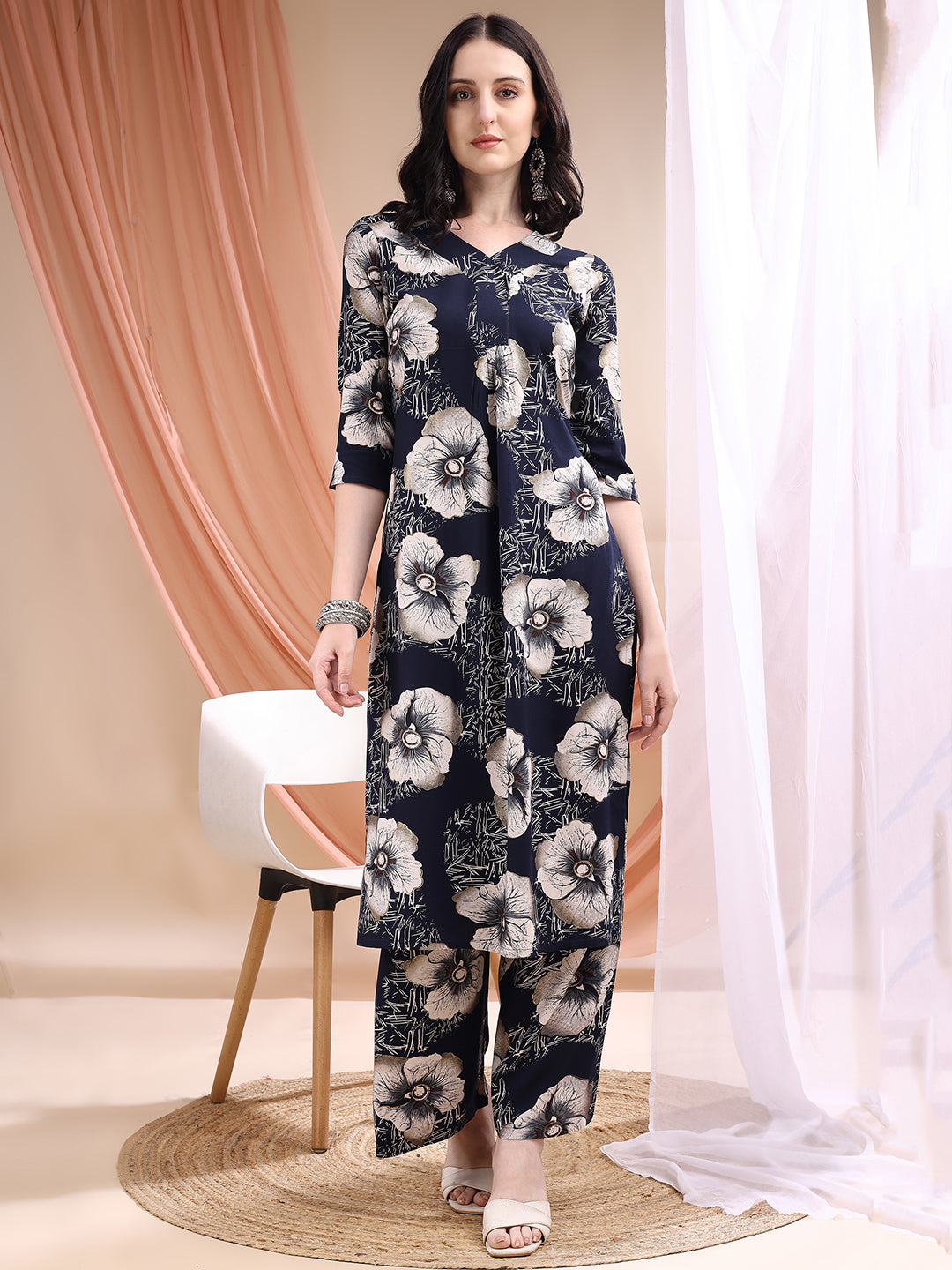 Floral Printed Kurta with Palazzo