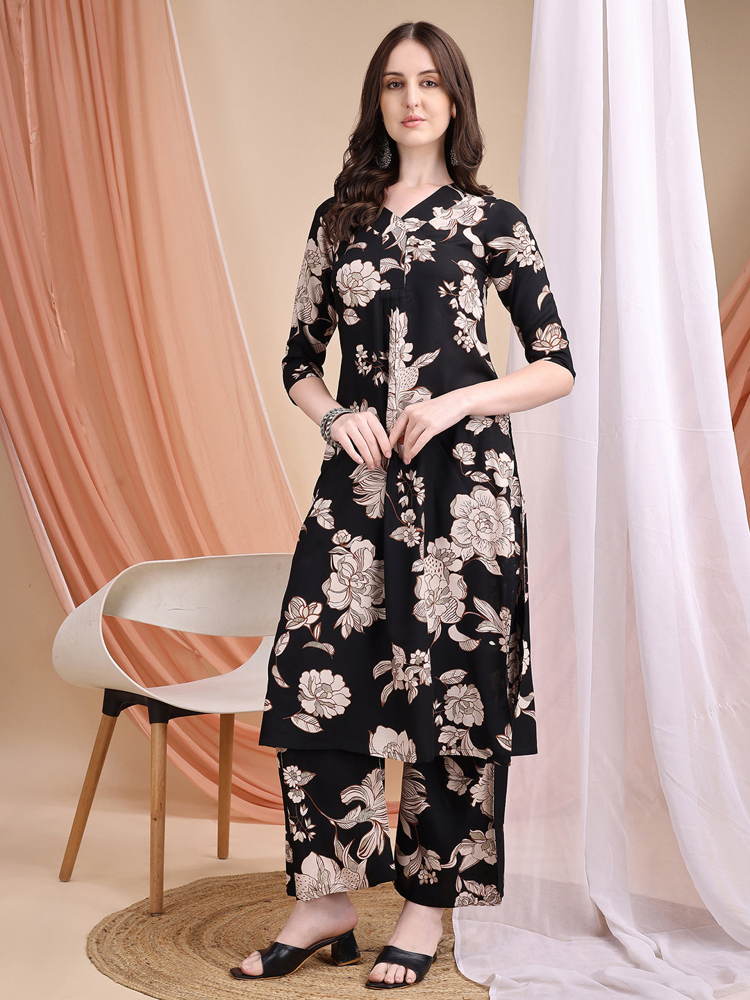 Floral printed kurta set