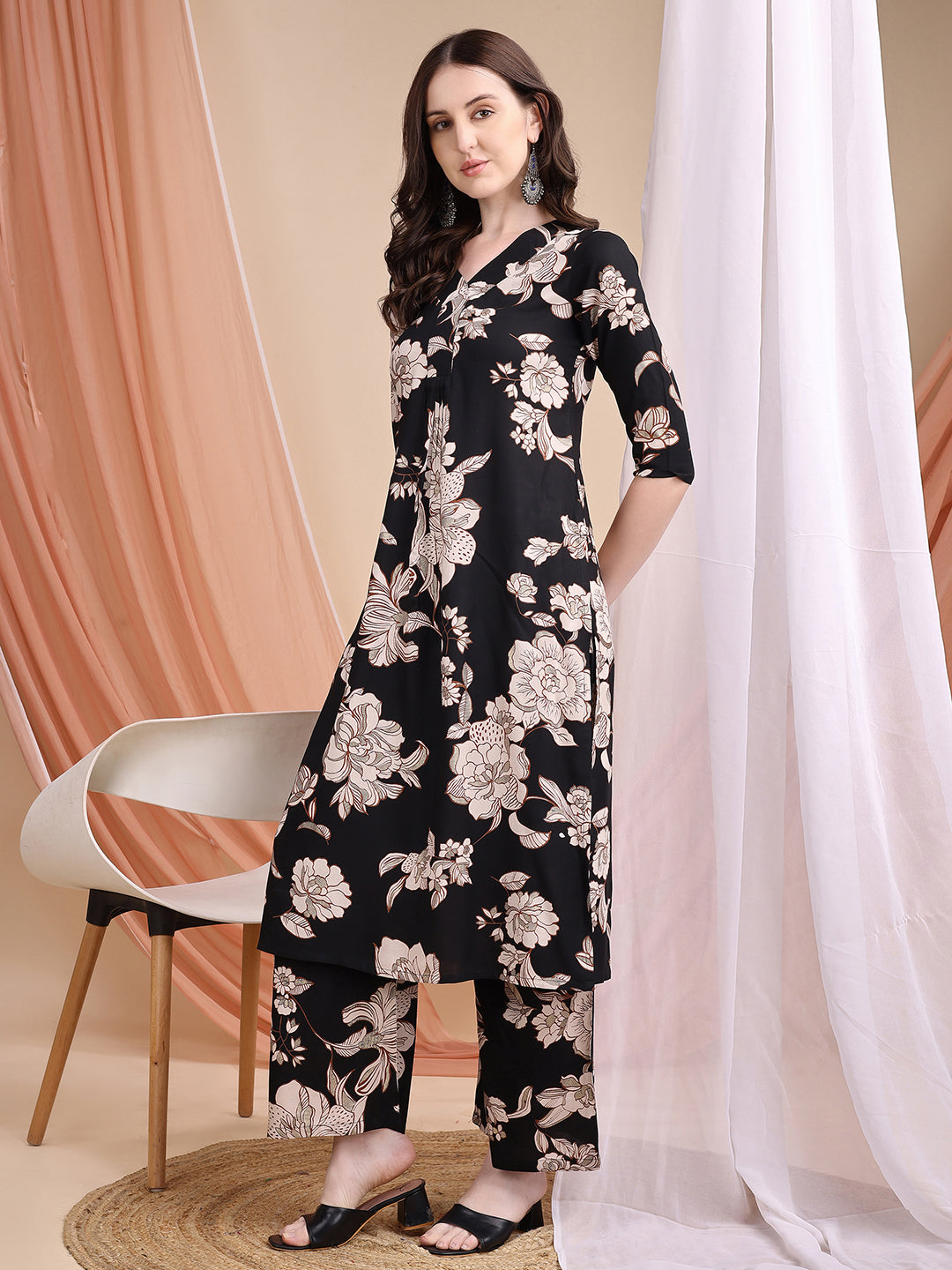 Floral printed kurta set