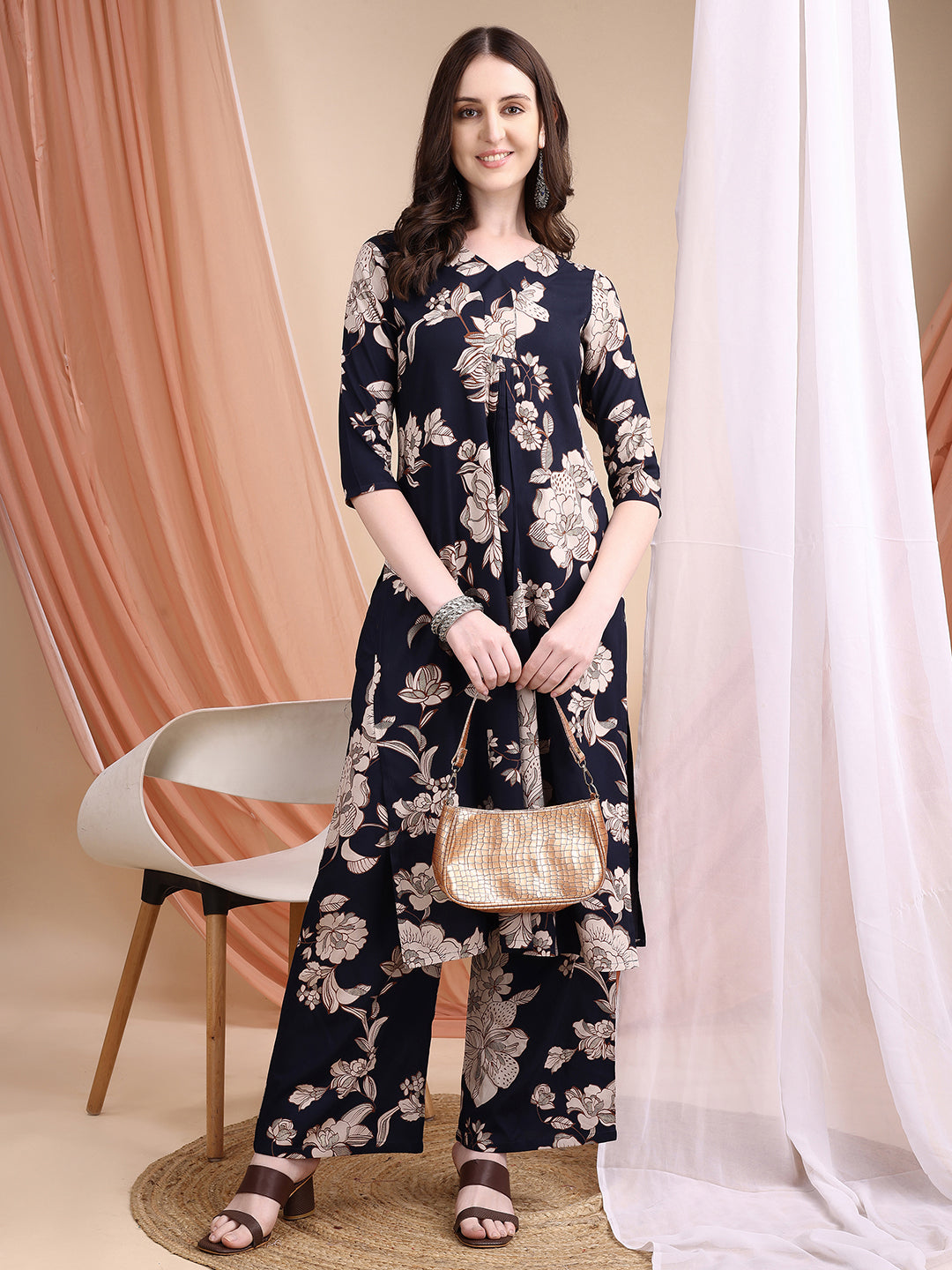 Floral printed kurta set