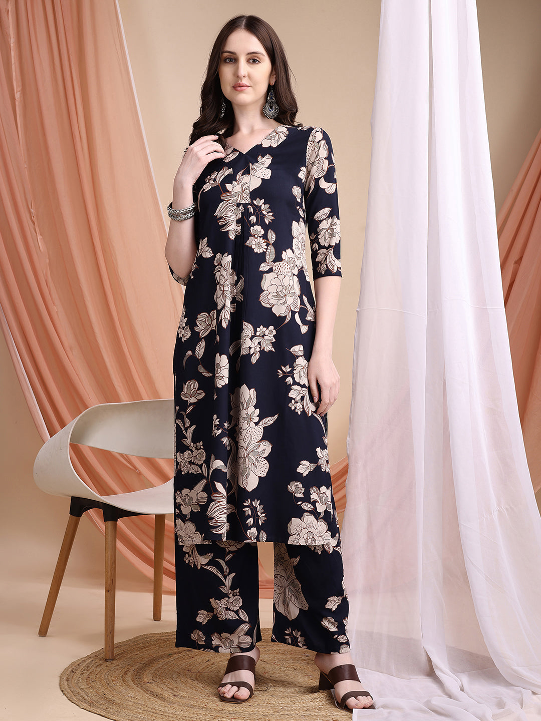 Floral printed kurta set