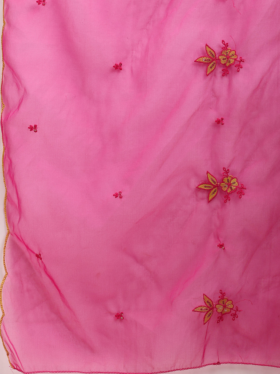 Embroidered Kurta with pant & Organza Embroidered Dupatta