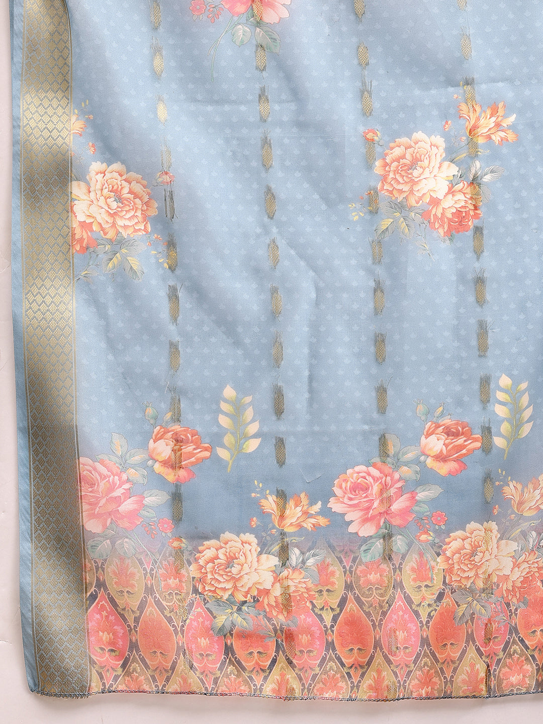 Sequined Embroidered Kurta with Pant & Printed Dupatta