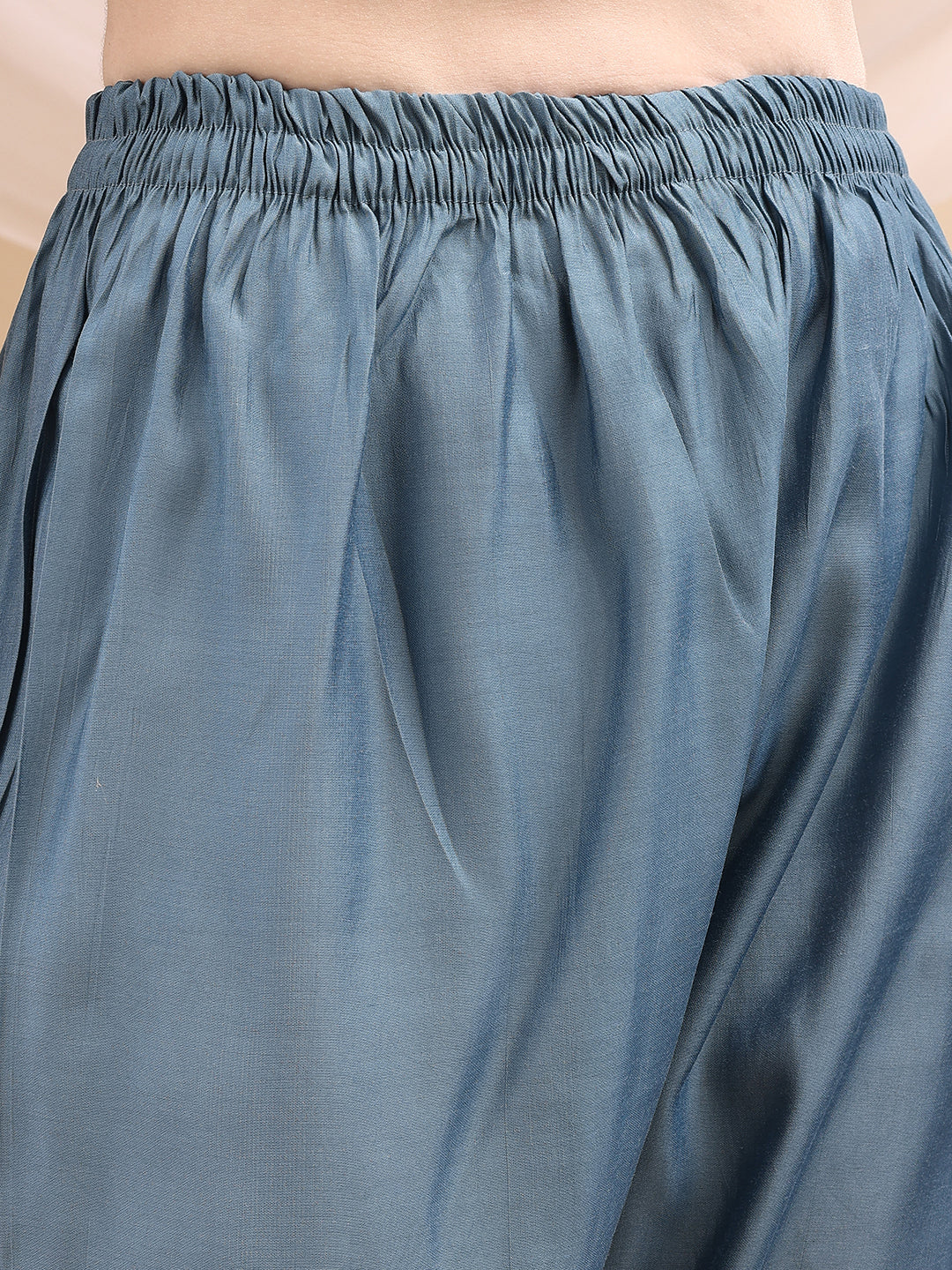 Sequined Embroidered Kurta with Pant & Printed Dupatta