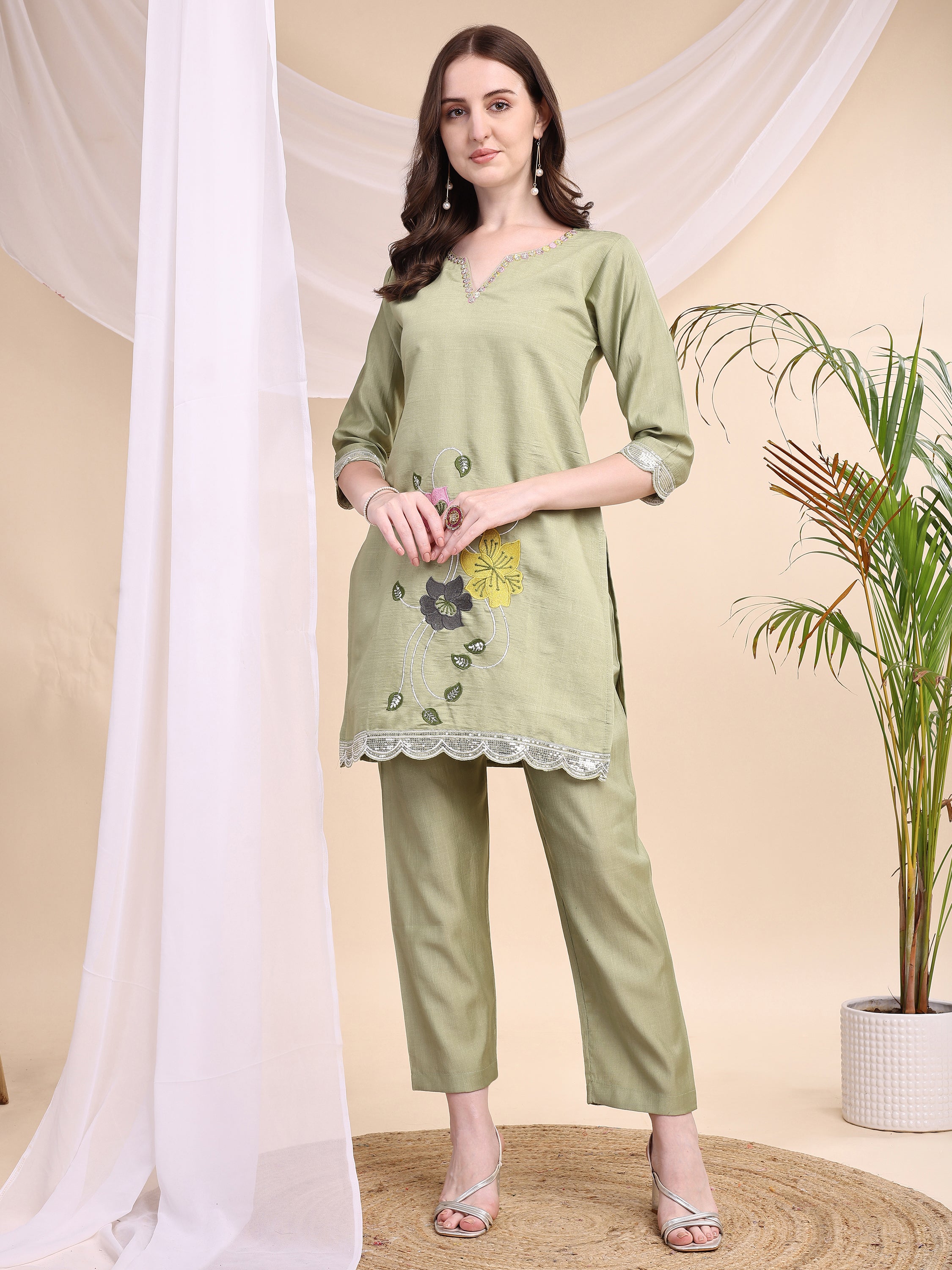 Floral Embroidered Co-ords
