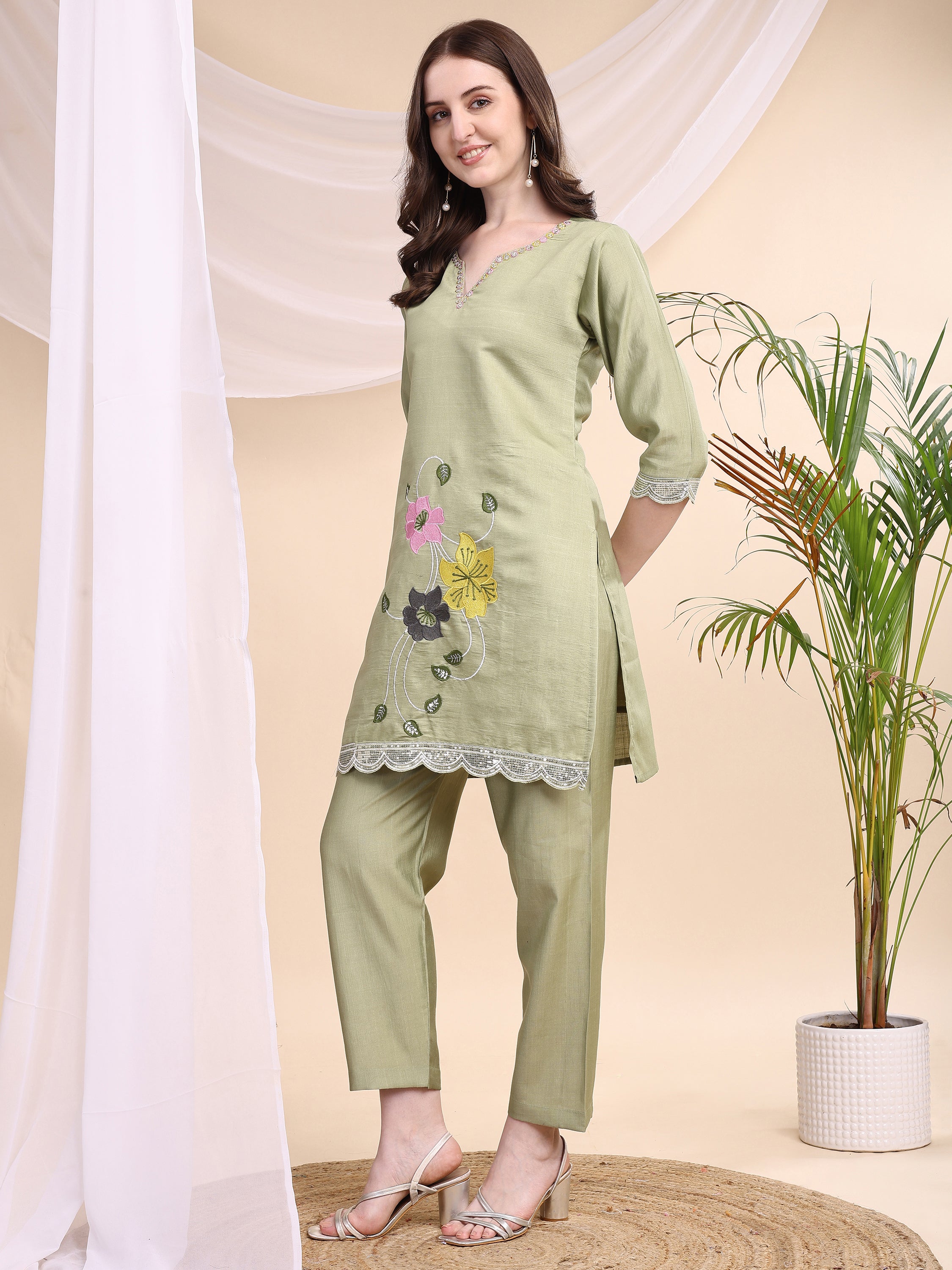 Floral Embroidered Co-ords