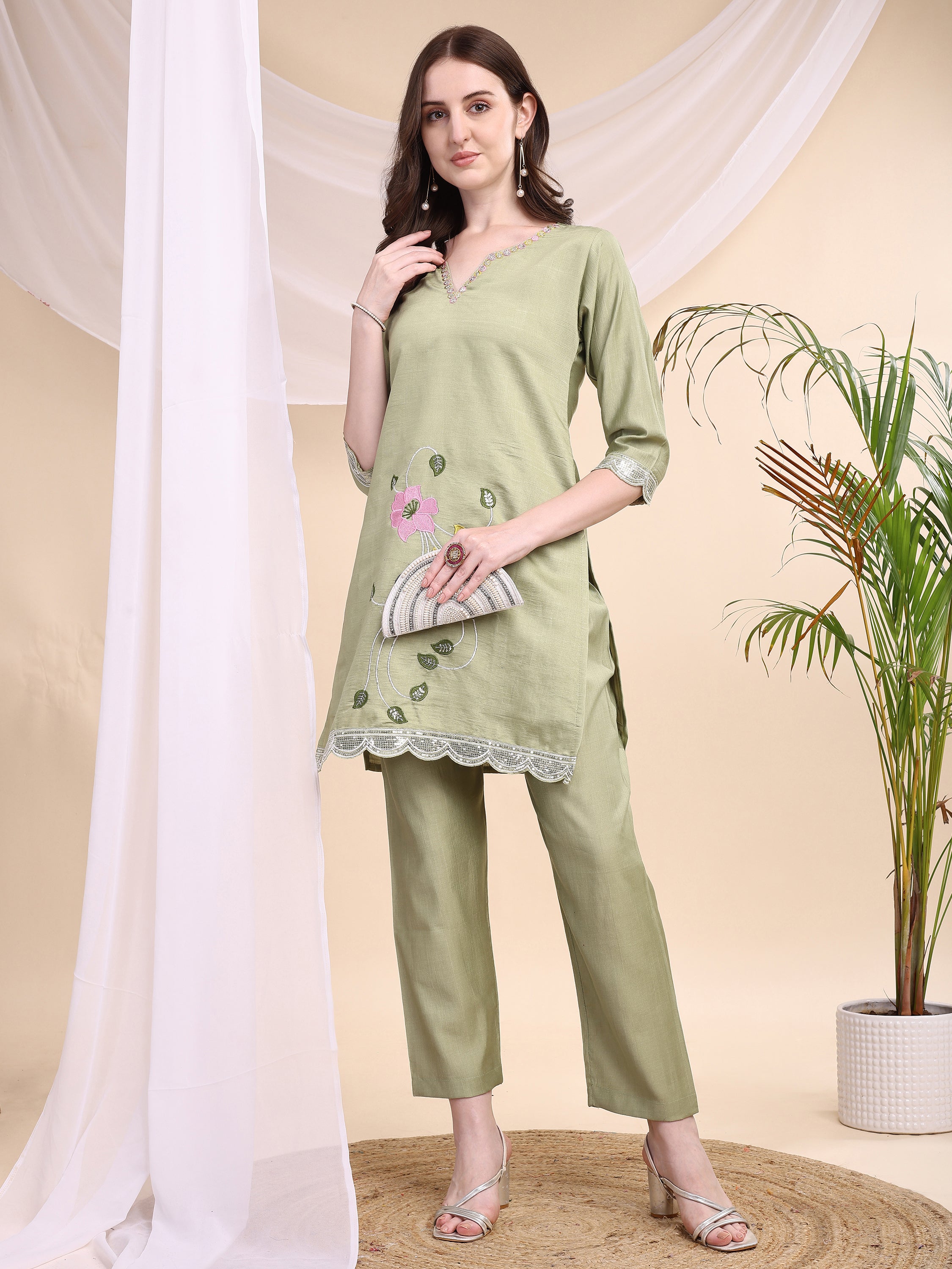 Floral Embroidered Co-ords