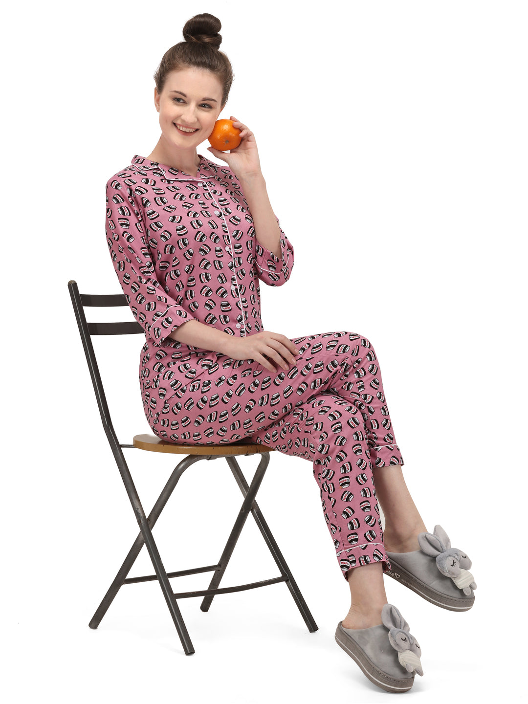 Printed Rayon Womens nightwear suit