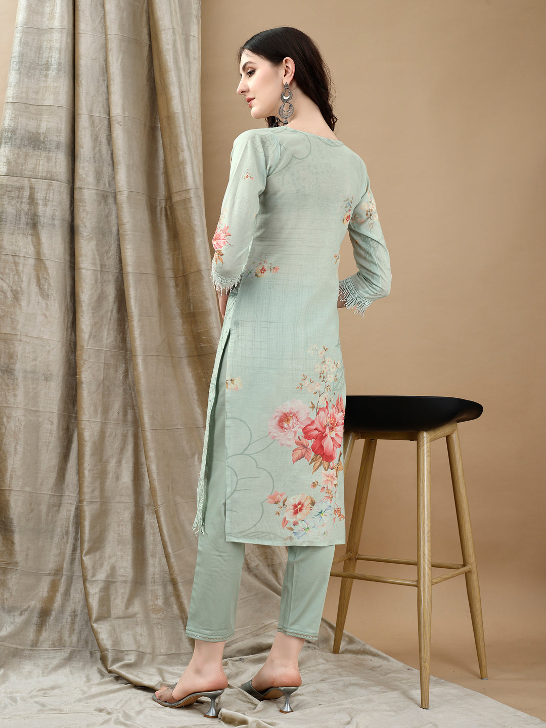 Schiffli Embroidered Kurta with Pant & printed Dupatta Luxury Premium