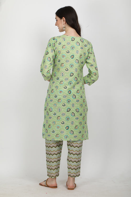 Cotton Printed Kurta with Cotton Pant Set