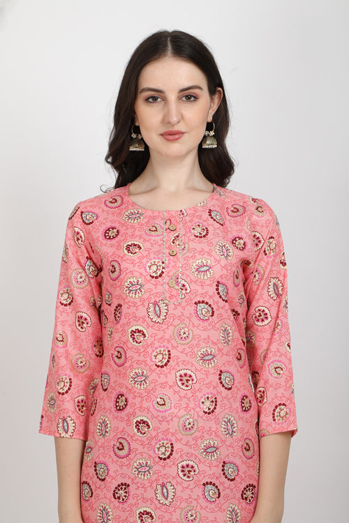 Cotton Printed Kurta with Cotton Pant Set