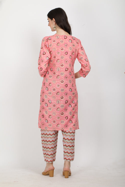 Cotton Printed Kurta with Cotton Pant Set