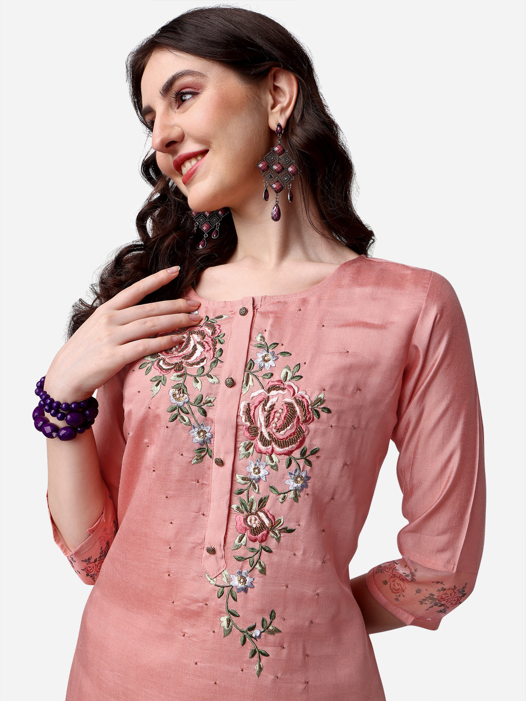 Embroidered kurta with pant & Dupatta Set