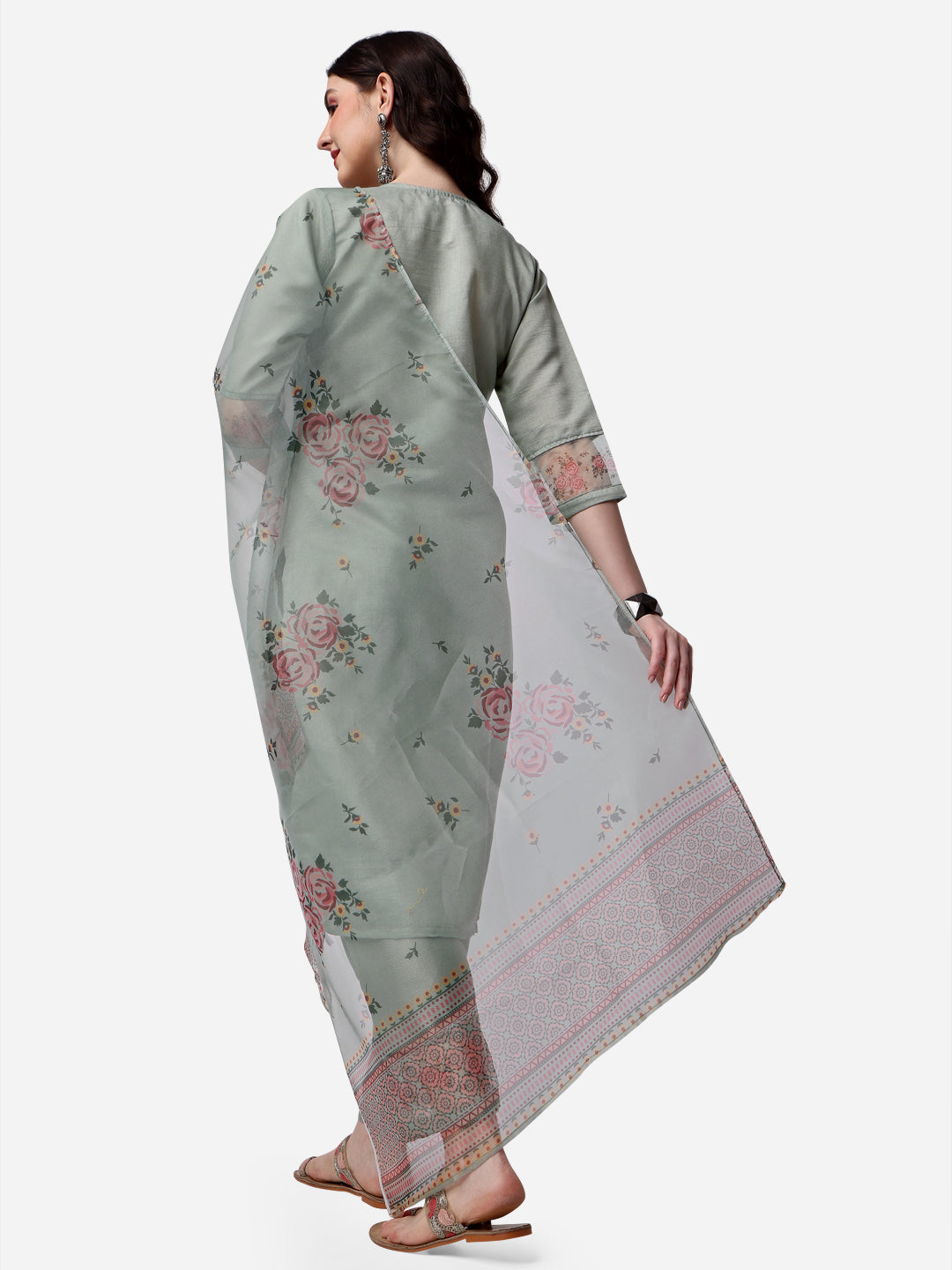 Embroidered kurta with pant & Dupatta Set