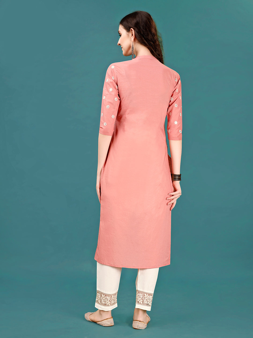 Lucknowi Embroidered Pure Cotton Mal Kurta with Designer Pant