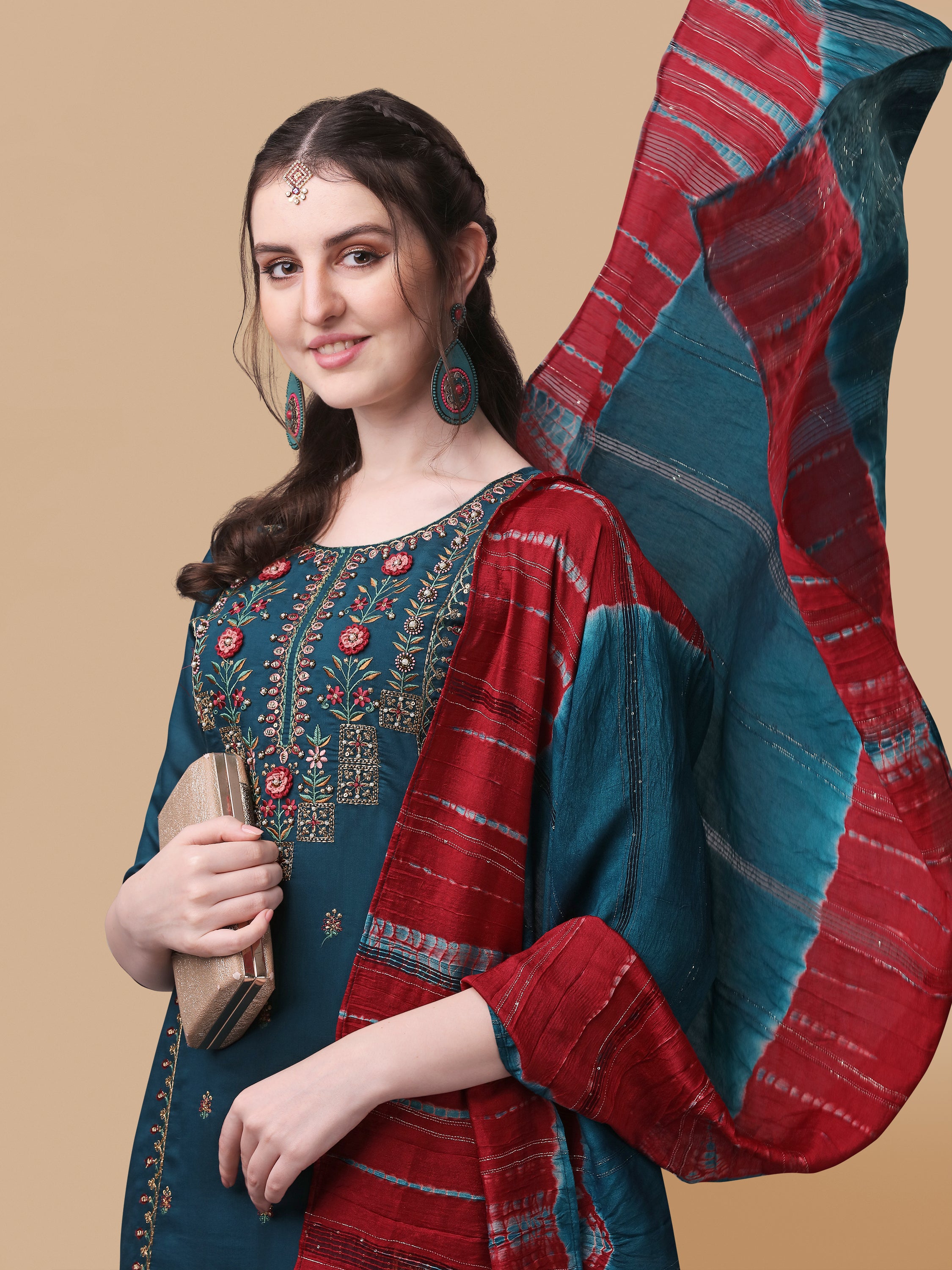 Printed Kurta with Pant and Dupatta Set