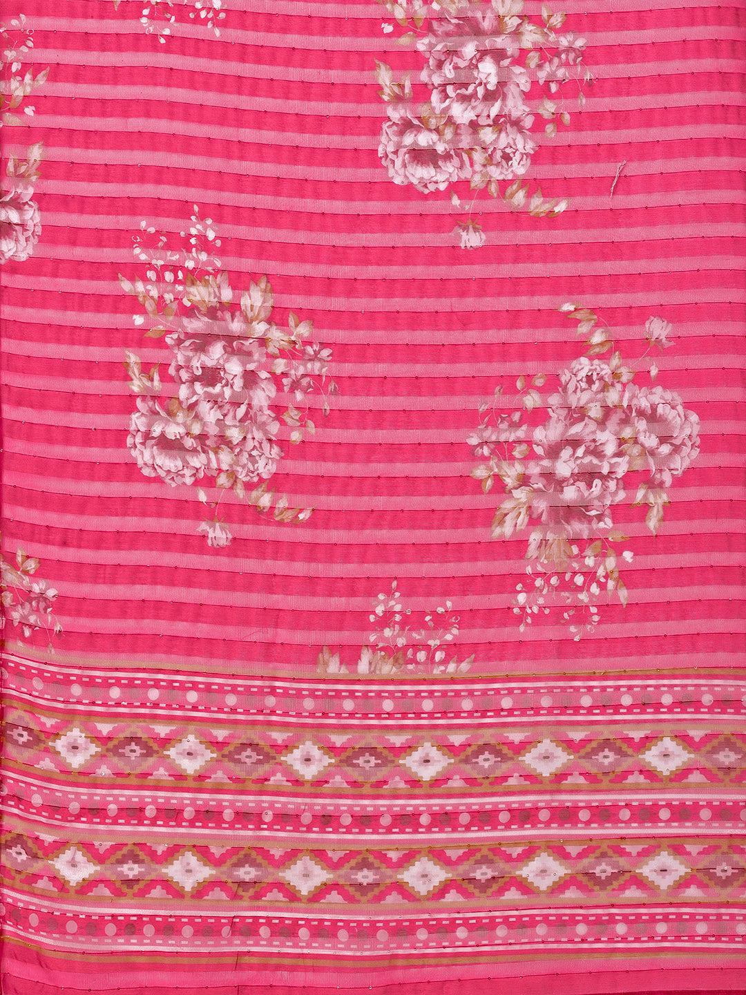 Embroidered kurta with pant and printed organza dupatta