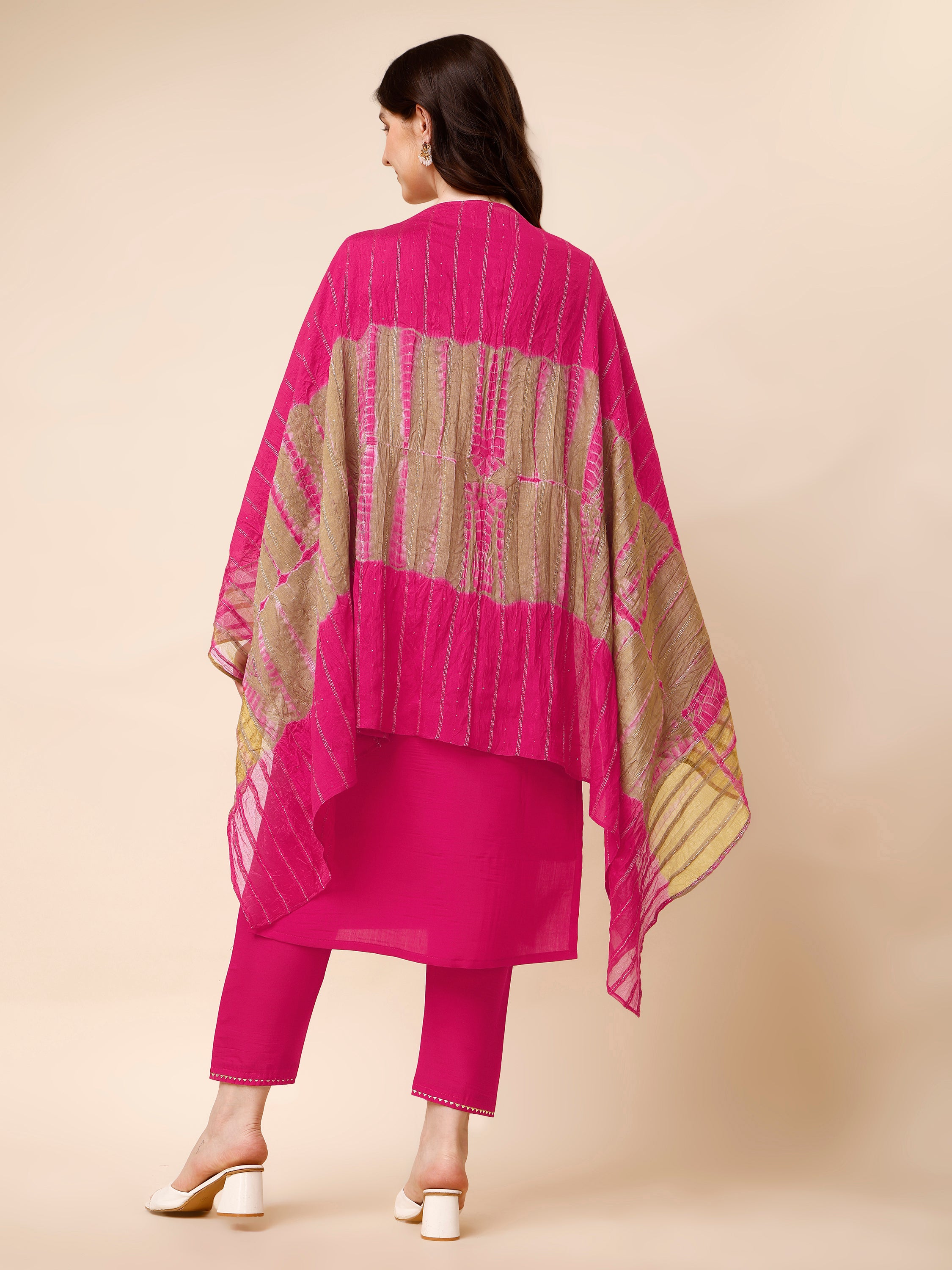 Hand Embroidered Kurta with Pant and Dupatta Set